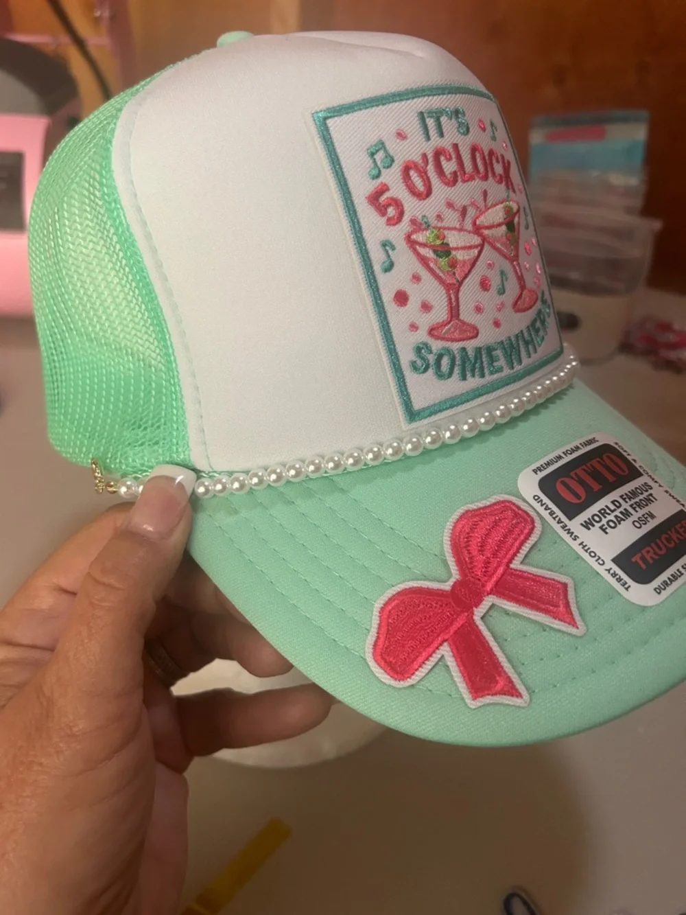 Custom Trucker Hat  "It's 5 O'Clock Somewhere" 🥂 - Picture 3 of 3